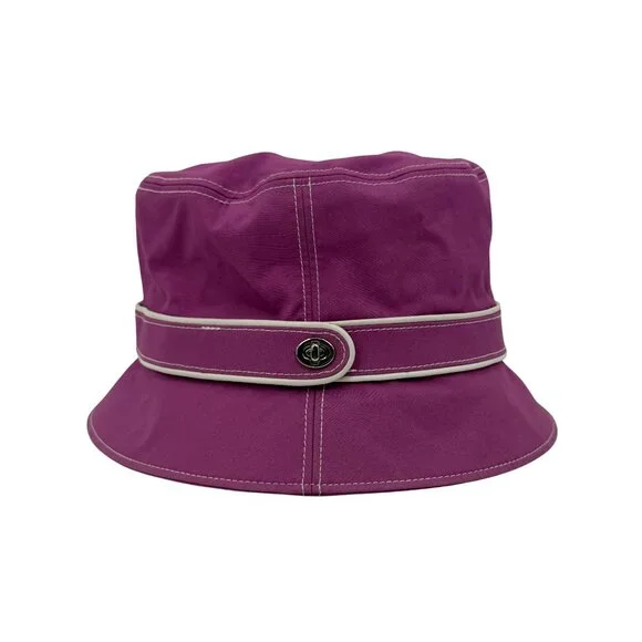 Vtg Y2K Coach Fuchsia Bucket Hat | Barbiecore Dopamine Indie Sleaze Retro Grunge - Picture 10 of 13